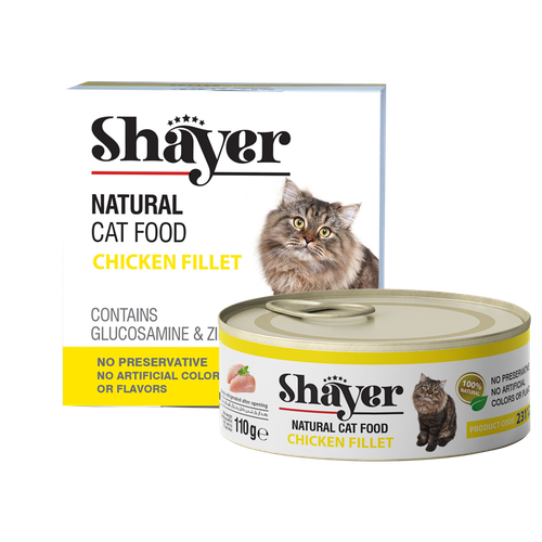 کنسرو نچرال گربه با طعم فیله مرغ شایر