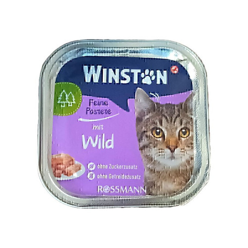 غذای کاسه ای گربه وینستون با طعم گوشت شکاری