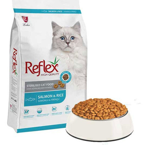 غذای خشک گربه عقیم شده (استرلایزد) با طعم ماهی سالمون و برنج رفلکس