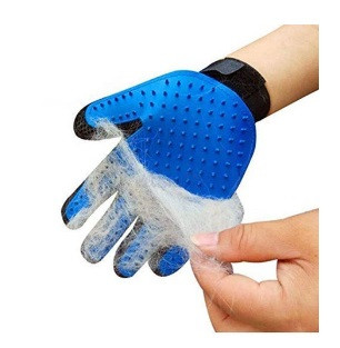دستکش ماساژ و شستشو و مو جمع کن سگ و گربه
